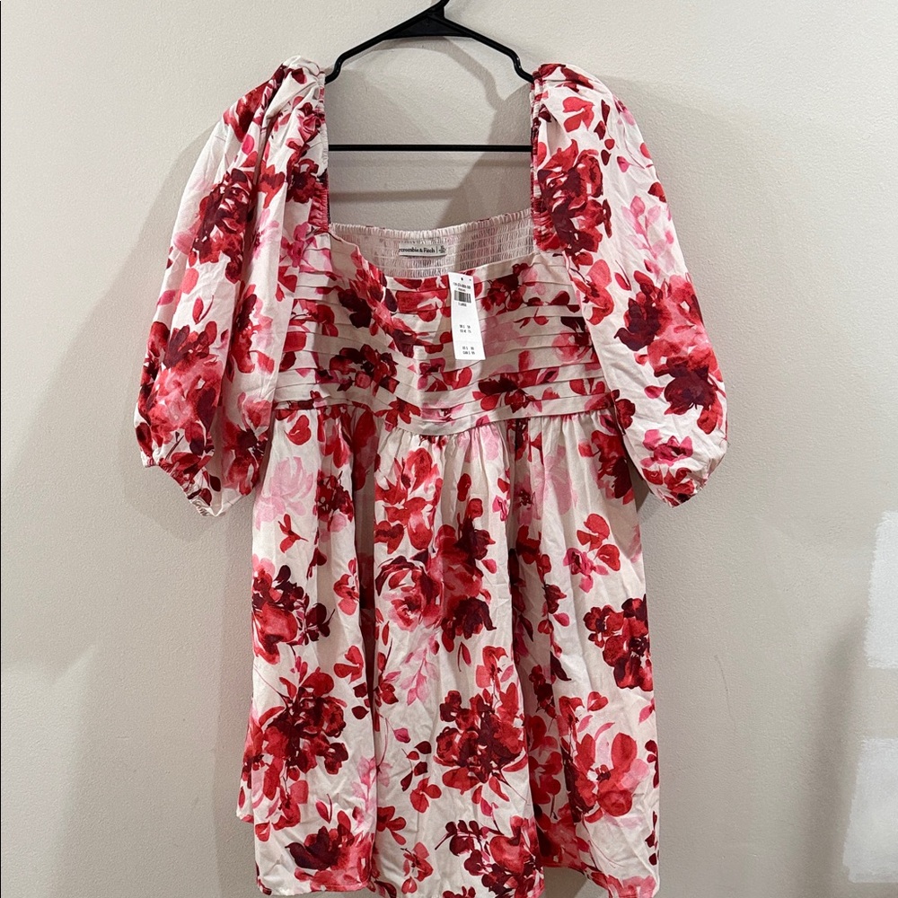 Abercrombie & Fitch White and Red Floral Dress
